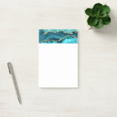 Post-it® Agate Turquoise Blue Gold Parties scintillant Marb (Bureau)