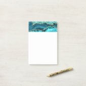 Post-it® Agate Turquoise Blue Gold Parties scintillant Marb (Sur un bureau)