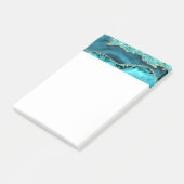 Post-it® Agate Turquoise Blue Gold Parties scintillant Marb (Incliné)