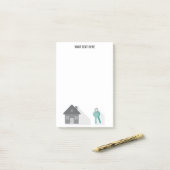 Post-it® Agent immobilier clés de maison simple (Sur un bureau)