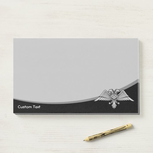 Post-it® Aigle gris à deux têtes (Sur un bureau)
