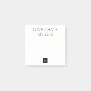 Post-it® Aimer/haïr ma vie