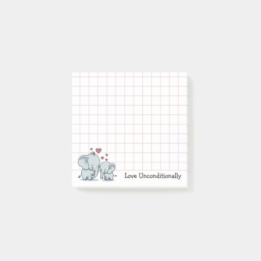 Post-it® Aimer inconditionnellement les éléphants (Devant)