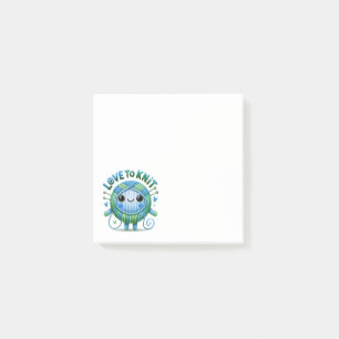 Post-it® Aimer to Knit Citation mignonne Bleu Vert Ball Fil