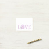Post-it® Aimez le dahlia lavande (Sur un bureau)
