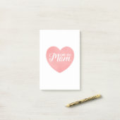 Post-it® Aimez-vous maman texte, le coeur rose du jour de l (Sur un bureau)