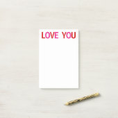 Post-it® Aimez Vous Rouge Rose (Sur un bureau)