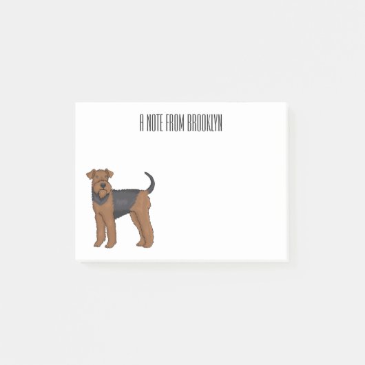 Post-it® Airedale terrier dog cartoon (Devant)