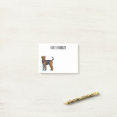 Post-it® Airedale terrier dog cartoon (Sur un bureau)