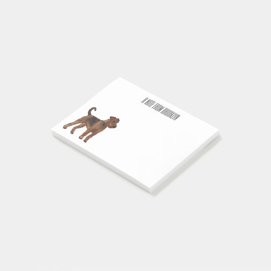 Post-it® Airedale terrier dog cartoon (Incliné)