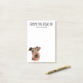 Post-it® Airedale Terrier Lover (Sur un bureau)