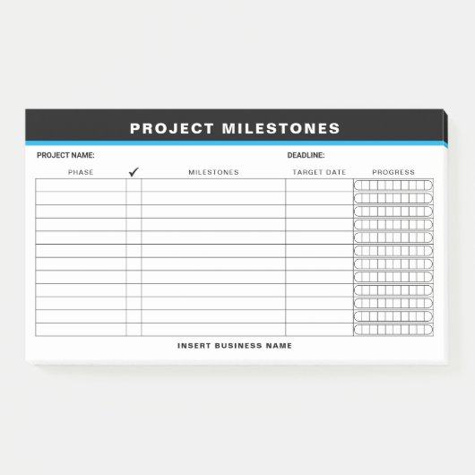 Post-it® Ajouter des jalons de projet de suivi de notes adh (Devant)
