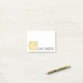 Post-it® Ajouter Fromage Swiss Wedge Holey Fromage Foody (Sur un bureau)