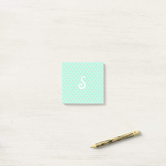Post-it® Ajouter les notes post-it Pois vert clair initial (Sur un bureau)