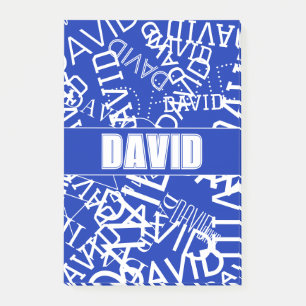 Post-it® Ajouter n'importe quel nom, nom collage En bleu &