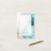 Post-it® Ajouter un nom | AversAversion - Aquarelle bleue (Sur un bureau)