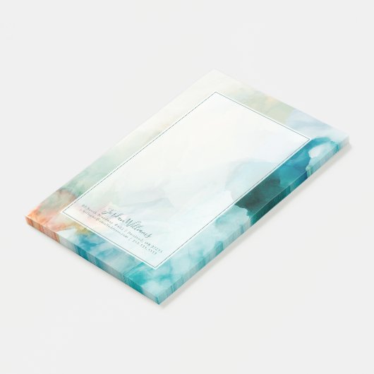 Post-it® Ajouter un nom | AversAversion - Aquarelle bleue (Incliné)