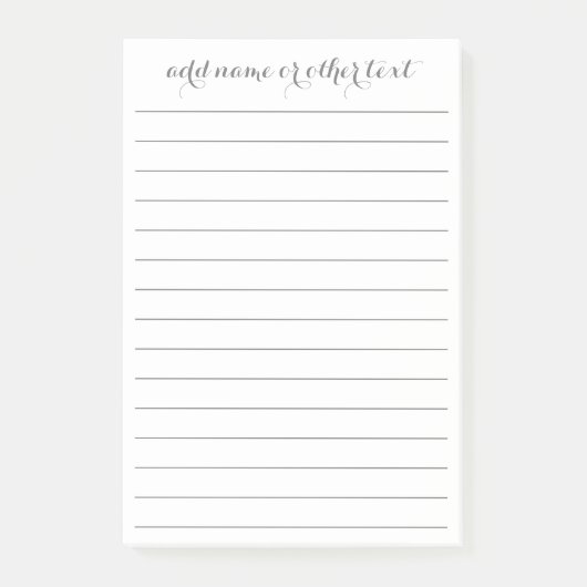Post-it® Ajouter un nom - Calligraphie simple avec des lign (Devant)