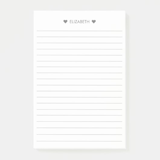 Post-it® Ajouter un nom Police de série simple avec lignes  (Devant)