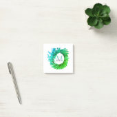 Post-it® Ajouter une couronne de Noël vert rose monogramme (Bureau)