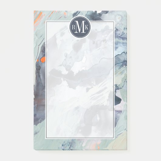 Post-it® Ajouter vos initiales | Mer polyphonique - Bleu (Devant)