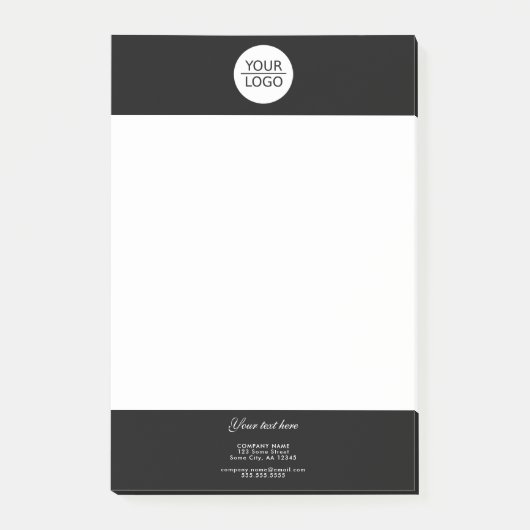 Post-it® Ajouter votre logo Custom Text Promotion de l'entr (Devant)