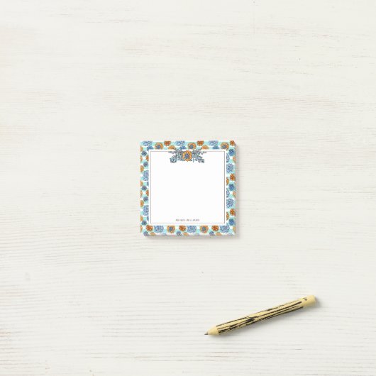 Post-it® Ajouter votre nom | Aquarelle Succulente (Sur un bureau)