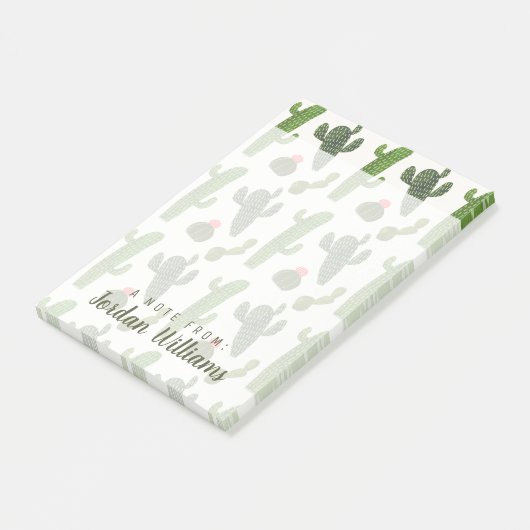 Post-it® Ajouter votre nom| Collection Llamarama| Cactus mi (Incliné)