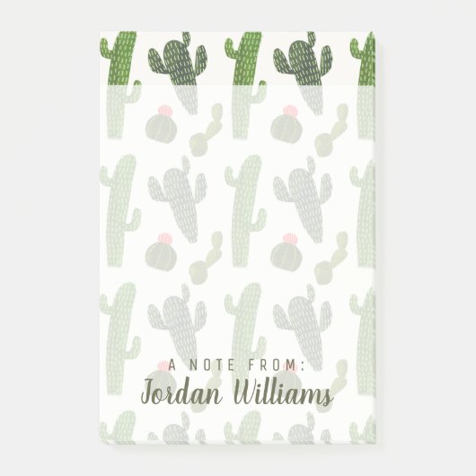 Post-it® Ajouter votre nom| Collection Llamarama| Cactus mi (Devant)