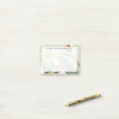 Post-it® Ajouter votre nom| Feuilles de palmiers à oiseaux  (Sur un bureau)