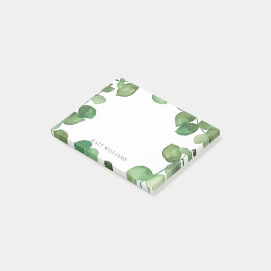 Post-it® Ajouter votre nom Feuilles Eucalyptus (Incliné)