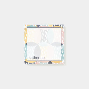 Post-it® Ajouter votre nom Motif circulaire Abstrait