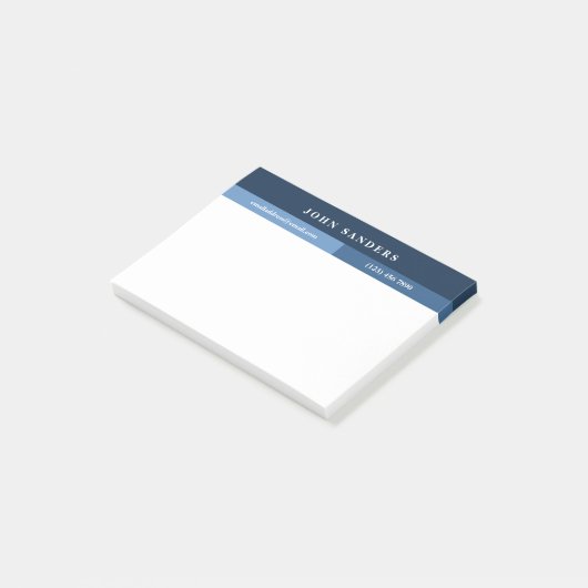 Post-it® Ajouter Votre Nom Simple Dark Blue (Incliné)