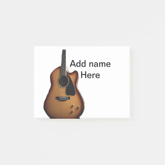 Post-it® Ajouter votre nom texte brun acoustique guitare éd (Devant)