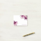 Post-it® ajouter votre nom Watercolor Pink Lilies (Sur un bureau)