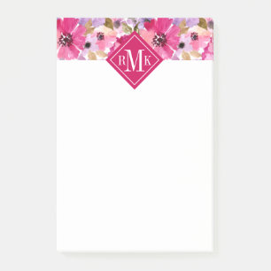 Post-it® Ajoutez votre aquarelle d'été du monogramme