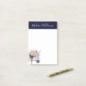 Post-it® Ajoutez votre licorne habillée | florale nommée (Sur un bureau)