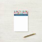 Post-it® Ajoutez votre motif de fleurs peint par | nommé (Sur un bureau)