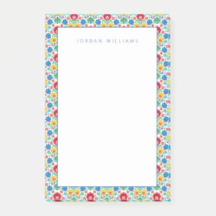 Post-it® Ajoutez votre motif floral nommé d'art populair