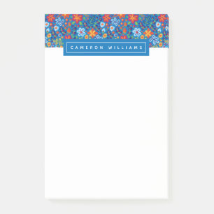 Post-it® Ajoutez votre motif floral nommé de broderie