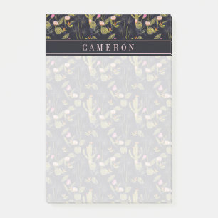 Post-it® Ajoutez votre motif foncé nommé de cactus de