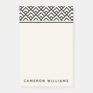 Post-it® Ajoutez votre motif géométrique noir et blanc