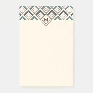 Post-it® Ajoutez votre motif géométrique turquoise nomm