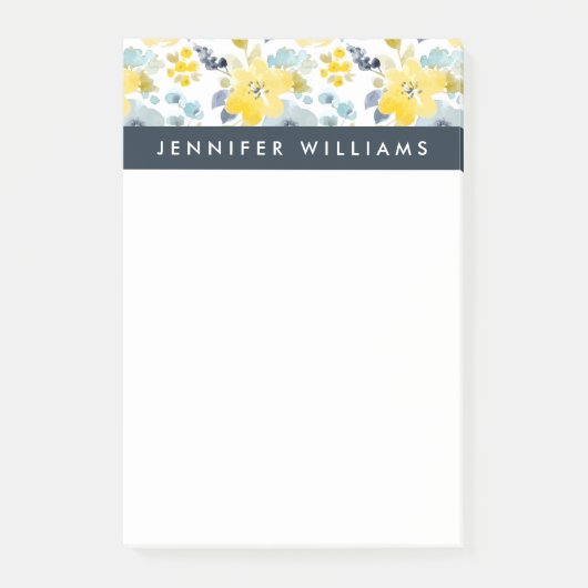 Post-it® Ajoutez votre motif jaune et bleu nommé de | (Devant)