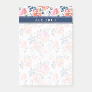 Post-it® Ajoutez votre motif nommé de roses peint par