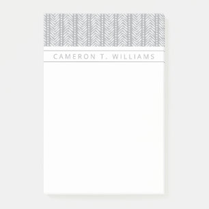 Post-it® Ajoutez votre motif tiré par la main gris nomm