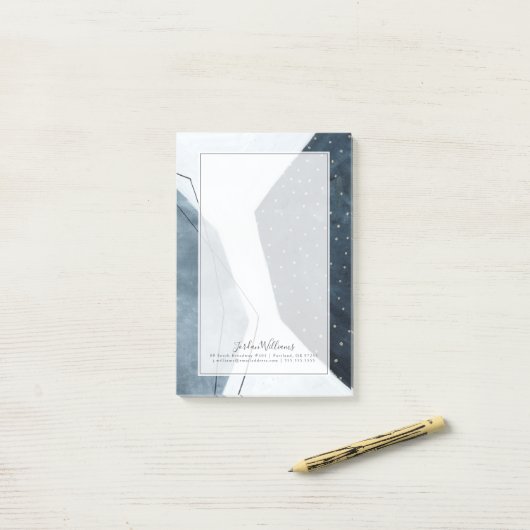 Post-it® Ajoutez votre nom | Abstraction adjacente (Sur un bureau)