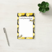 Post-it® Ajoutez votre nom | Bumble Bee Honeycomb Motif (Bureau)