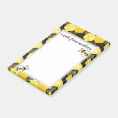 Post-it® Ajoutez votre nom | Bumble Bee Honeycomb Motif (Incliné)