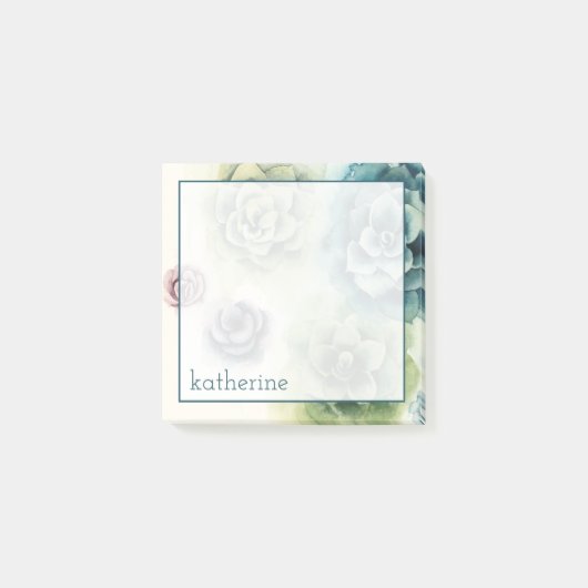Post-it® Ajoutez votre nom | Cluster de succulents (Devant)